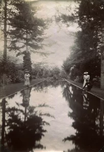 photo ancienne 1901 Ardèche parc du château des Lèbres